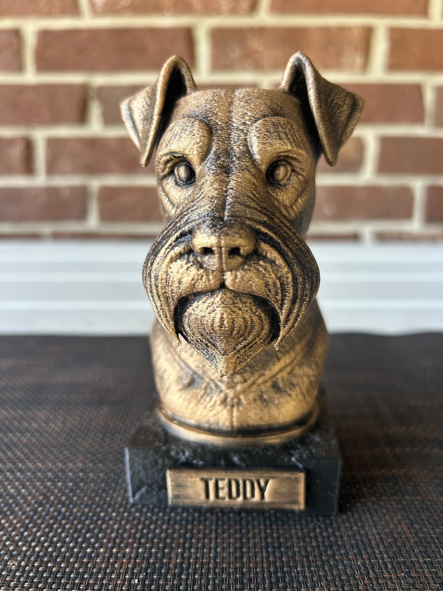 Schnauzer- Hand-Painted, Customizable, 3D Printed, Pet Memorial
