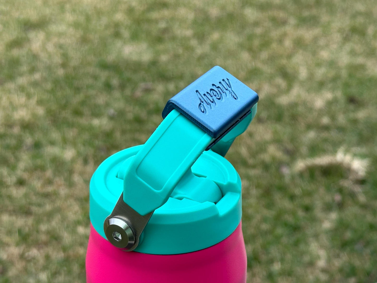 3 Sided Name Plate for Stanley Tumbler Handle, IceFlow 24 oz or 36 oz Flip Straw Lid Handle Name Tag, Must have movable handle as shown