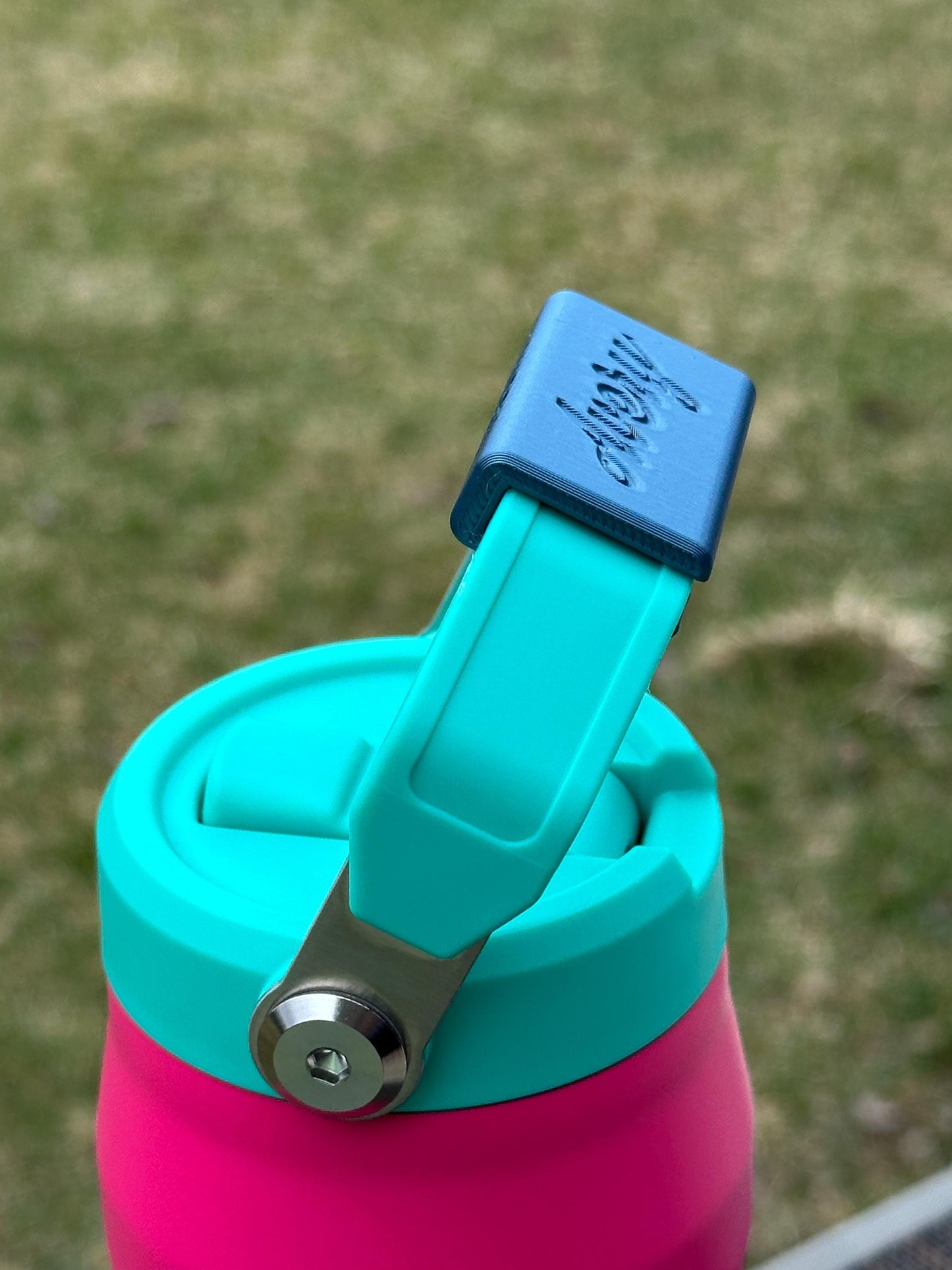 3 Sided Name Plate for Stanley Tumbler Handle, IceFlow 24 oz or 36 oz Flip Straw Lid Handle Name Tag, Must have movable handle as shown
