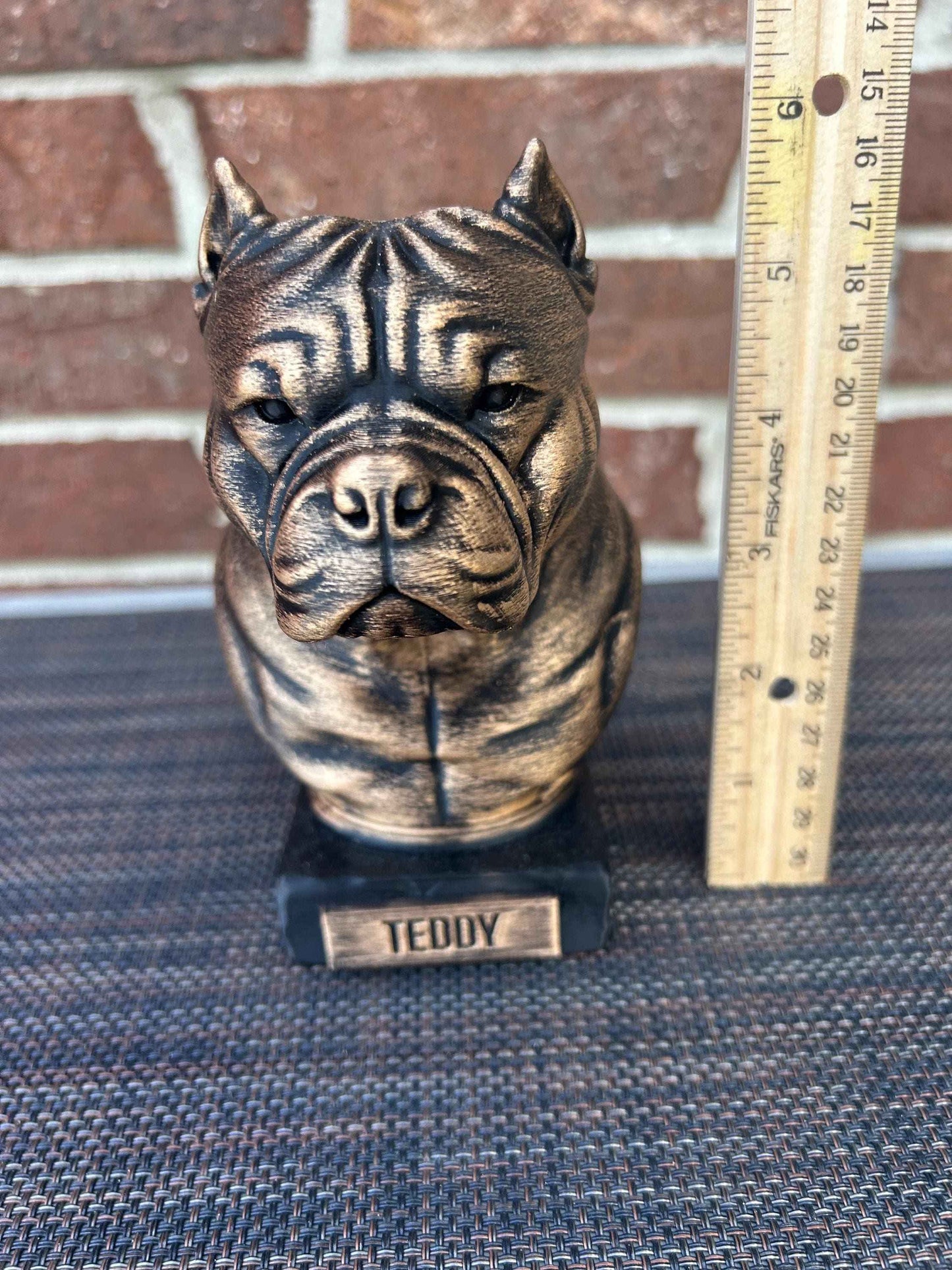 American Bully Bust - Hand-Painted, Customizable, 3D Printed