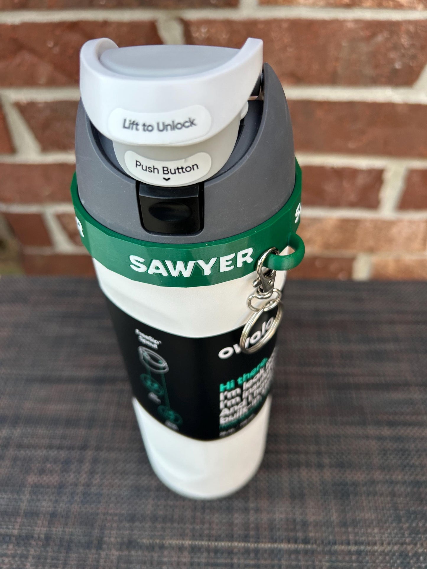 Name Ring for Owala water bottle with keychain - FreeSip Spout 32 oz or 24 oz