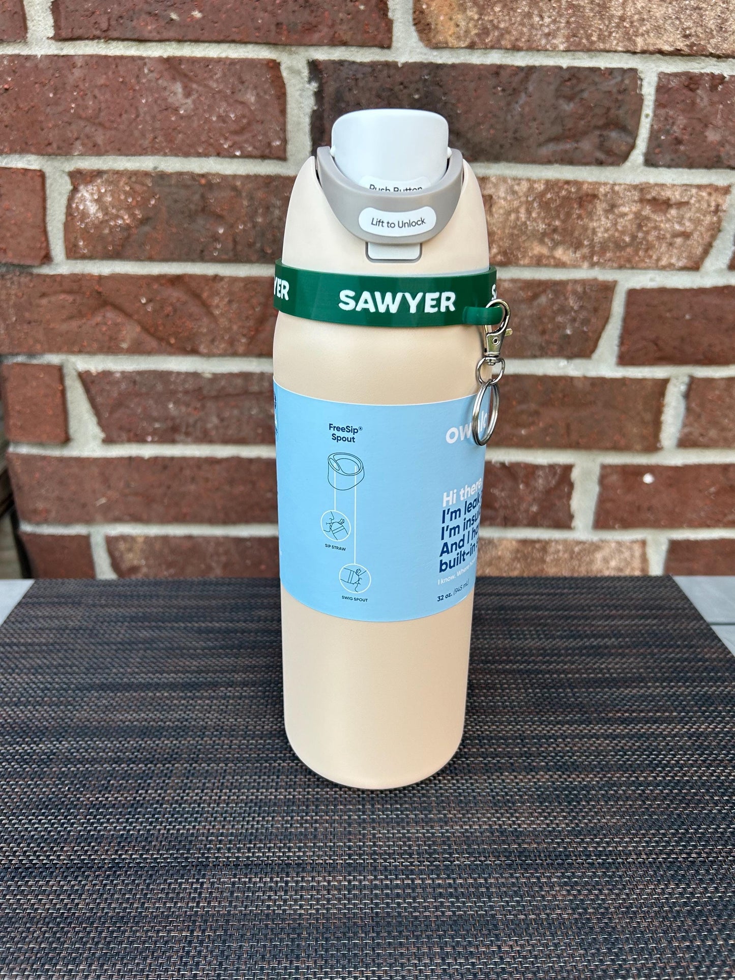 Name Ring for Owala water bottle with keychain - FreeSip Spout 32 oz or 24 oz