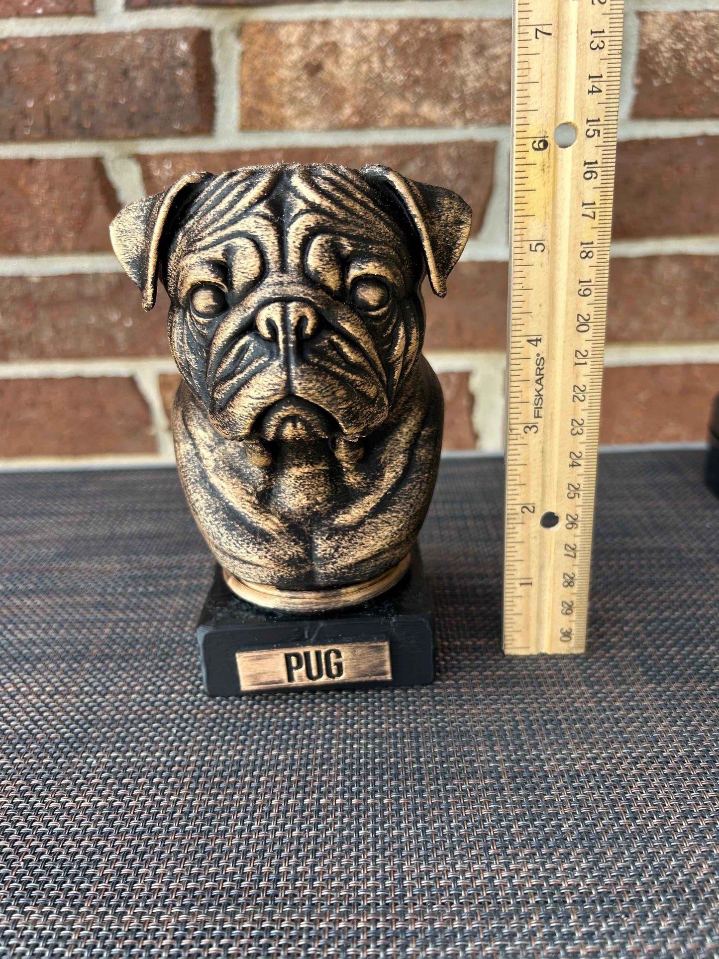 Pug Bust - Hand-Painted, Customizable, 3D Printed
