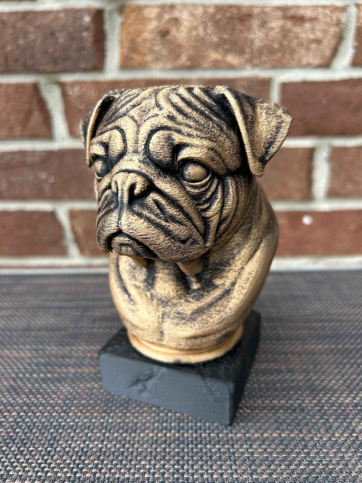 Pug Bust - Hand-Painted, Customizable, 3D Printed