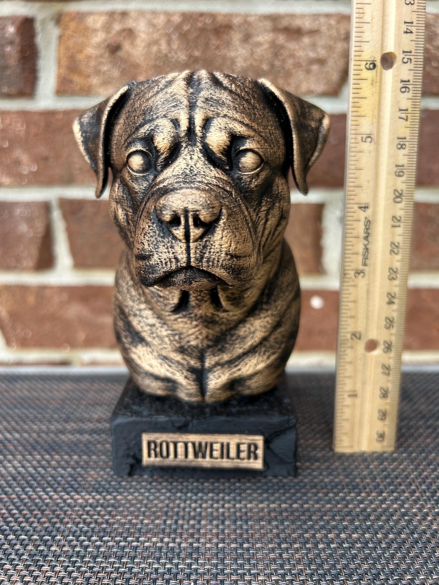 Rottweiler Bust - Hand-Painted, Customizable, 3D Printed