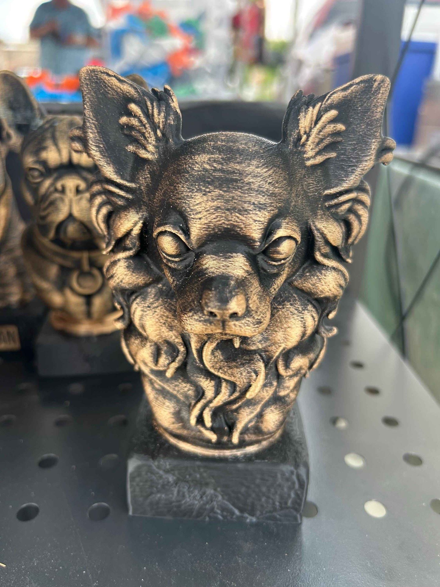 Longhaired Chihuahua Bust - Hand-Painted, Customizable, 3D Printed