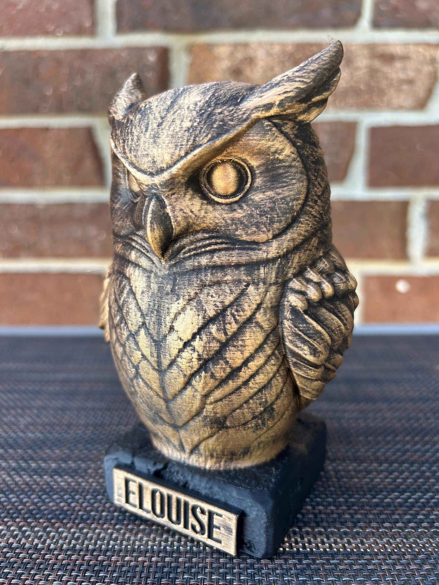 Owl Bust - Hand-Painted, Customizable, 3D Printed