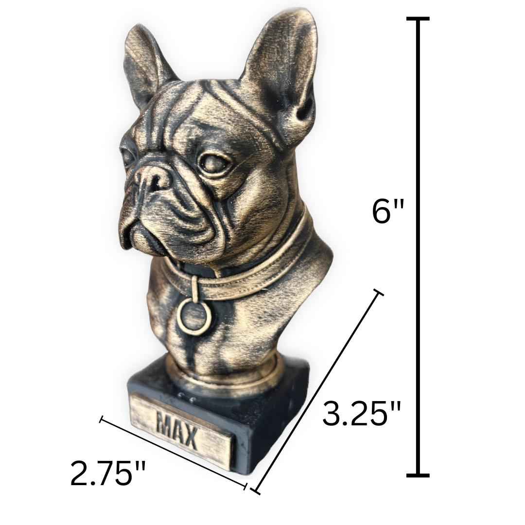 French Bulldog Bust - Hand-Painted, Customizable, 3D Printed - Frenchie Bust