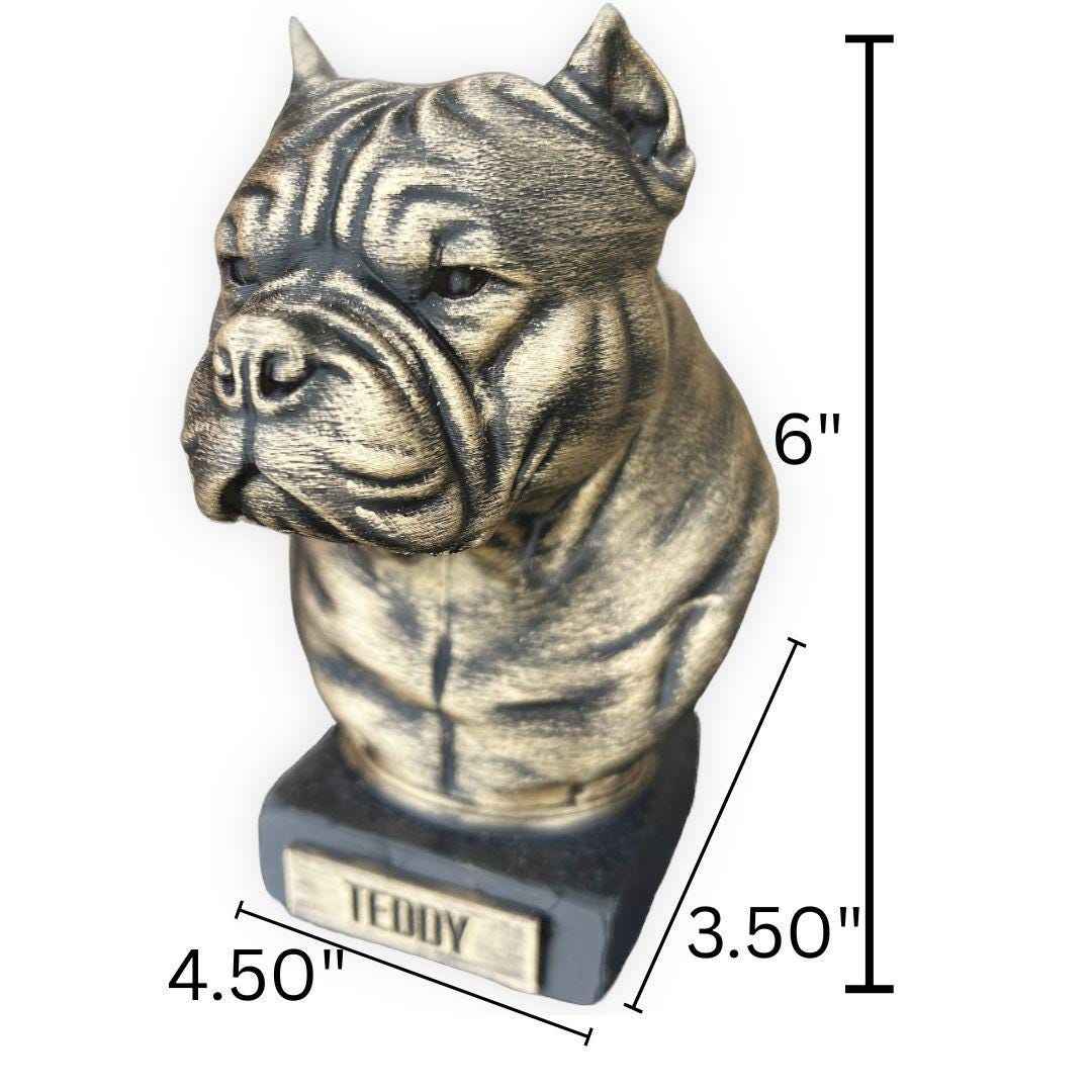 American Bully Bust - Hand-Painted, Customizable, 3D Printed