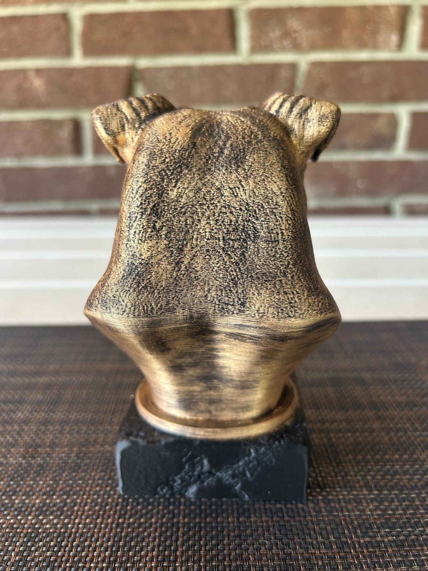 American Bully Natural Ears Bust - Hand-Painted, Customizable, 3D Printed