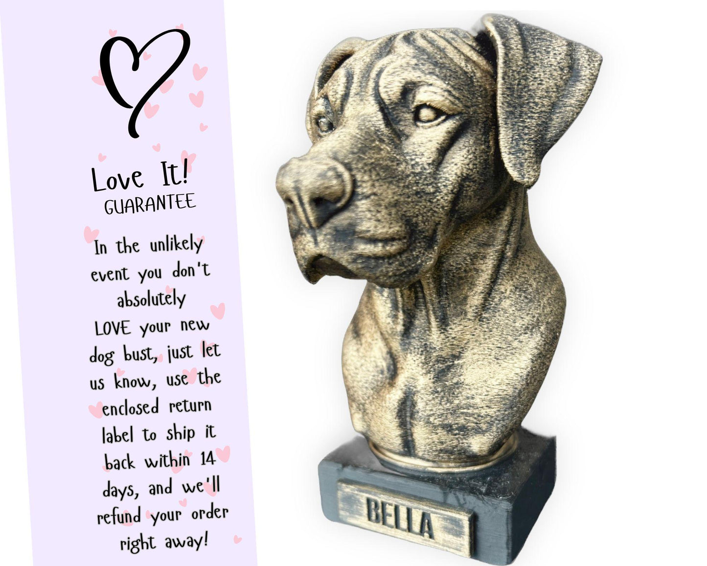 Great Dane Bust - Hand-Painted, Customizable, 3D Printed