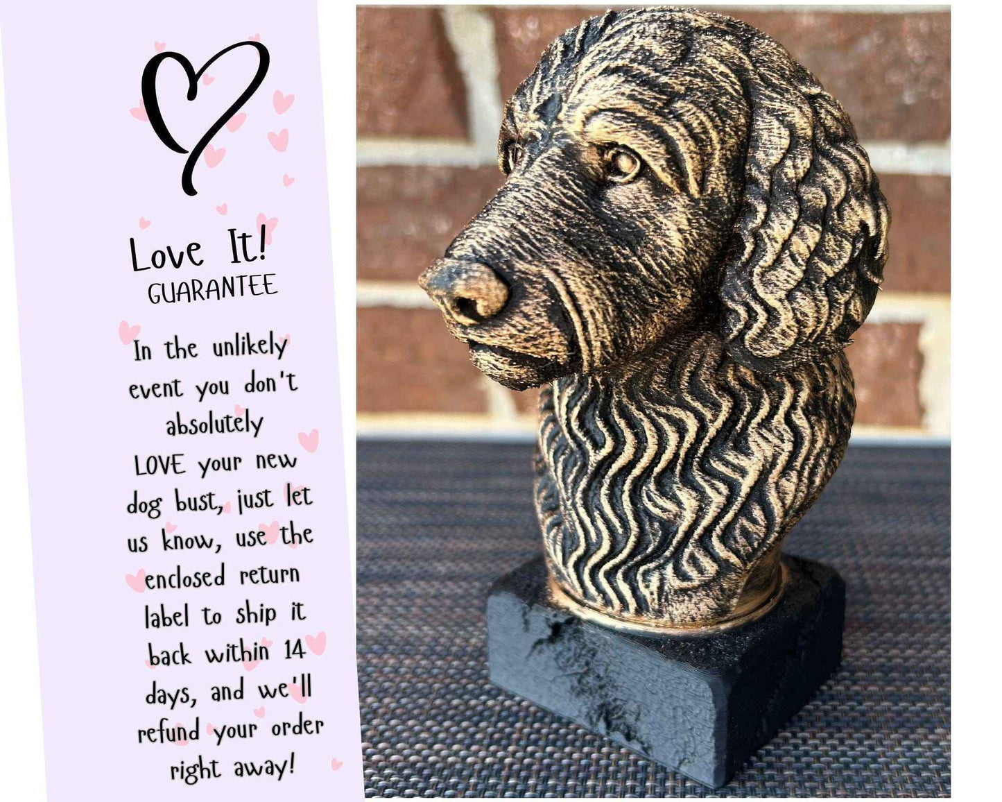 Golden Doodle Bust - Hand-Painted, Customizable, 3D Printed