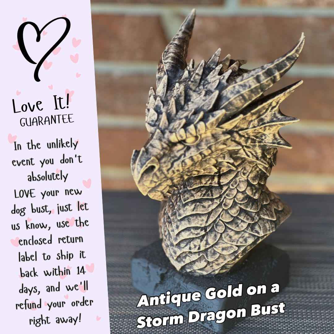 Storm Dragon Bust - Hand-Painted, Customizable, 3D Printed