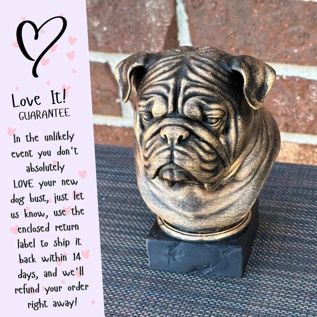 English Bulldog Bust - Hand-Painted, Customizable, 3D Printed