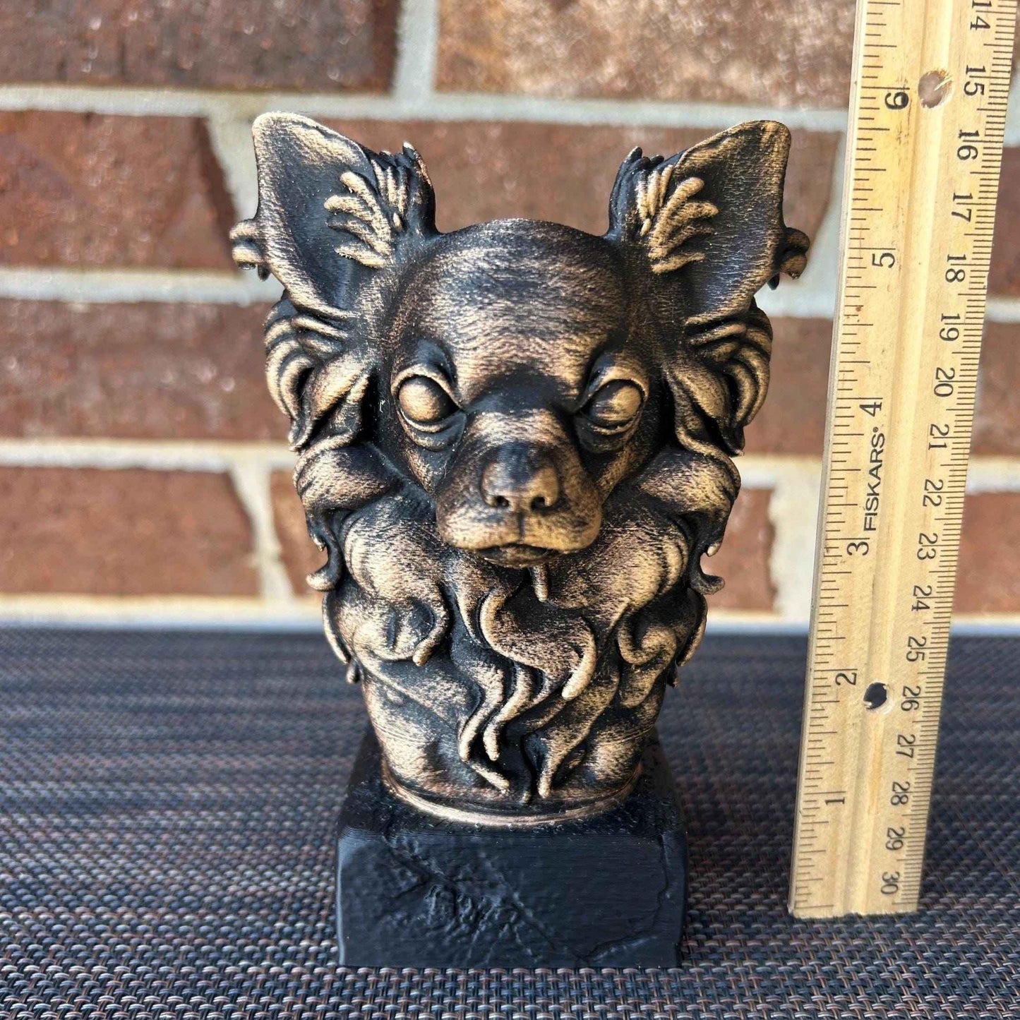 Longhaired Chihuahua Bust - Hand-Painted, Customizable, 3D Printed
