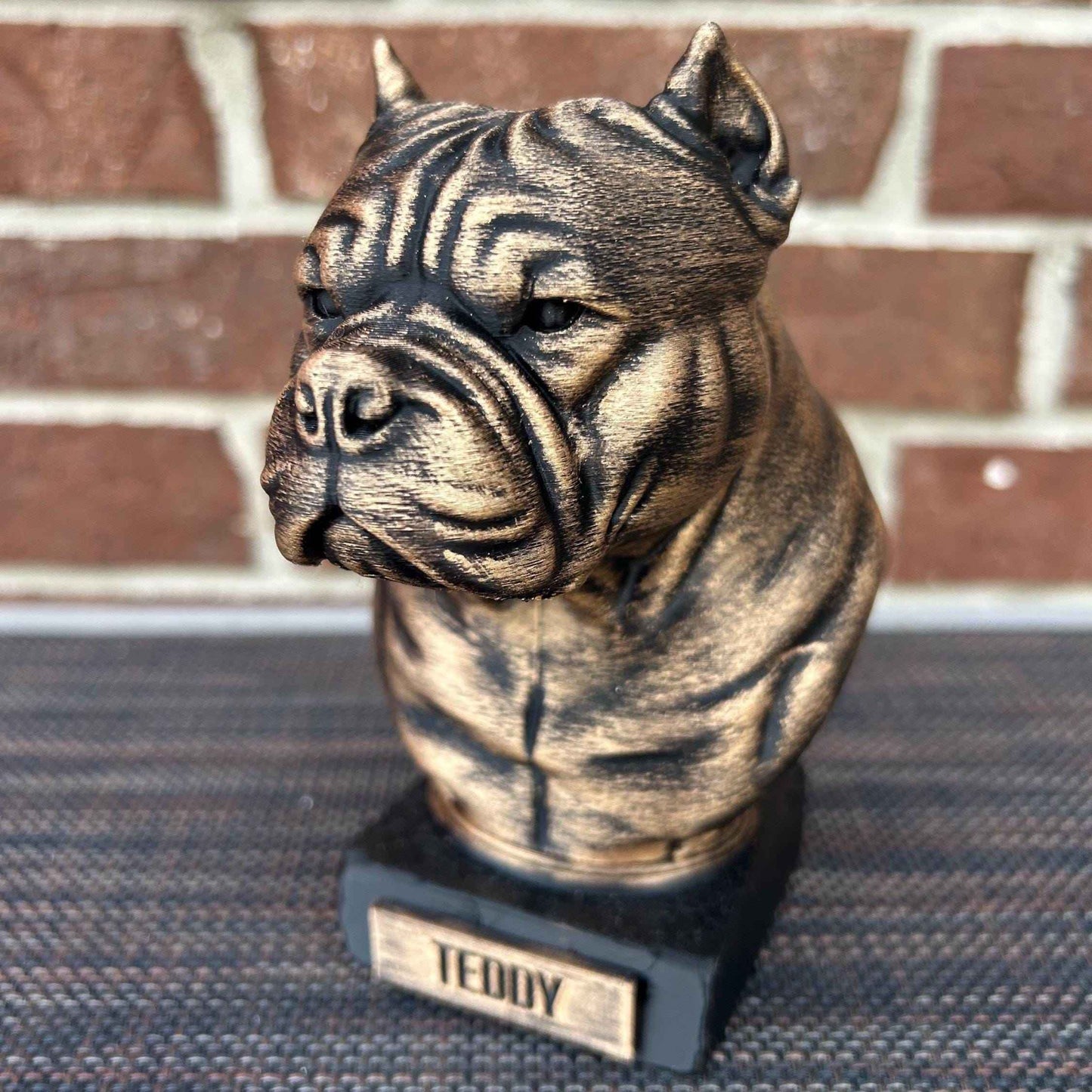 American Bully Bust - Hand-Painted, Customizable, 3D Printed
