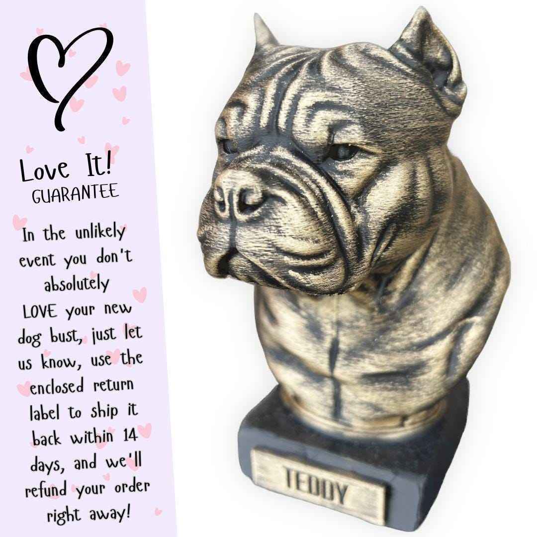 American Bully Bust - Hand-Painted, Customizable, 3D Printed