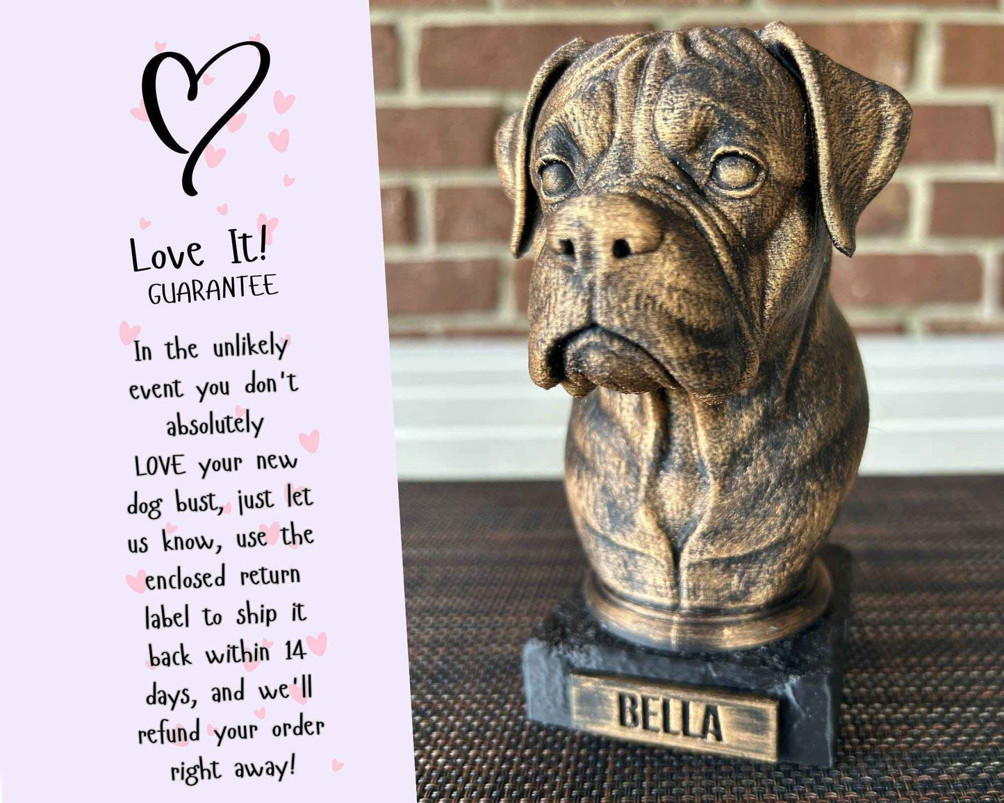 Boxer Bust - Hand-Painted, Customizable, 3D Printed