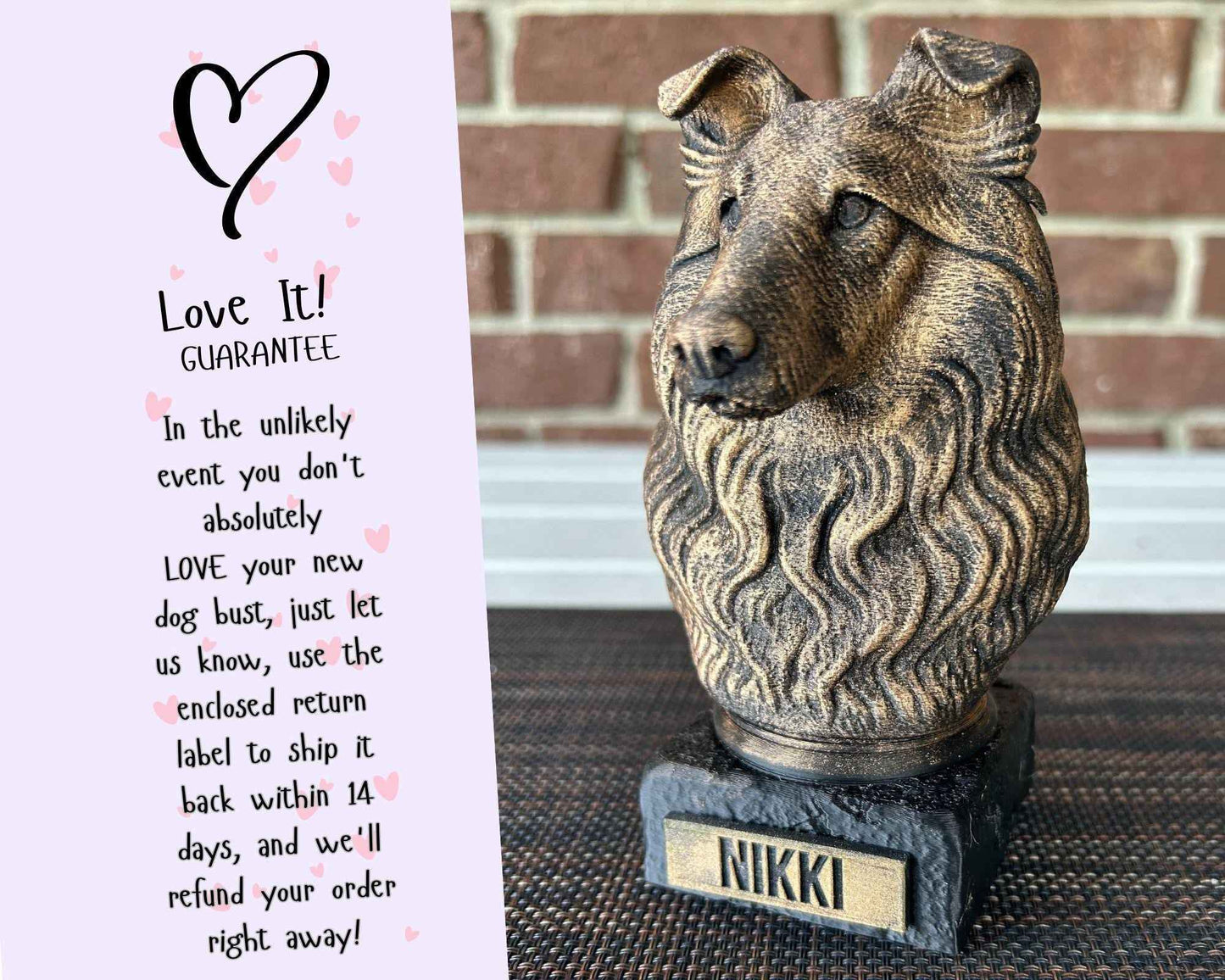 Shetland Sheepdog Bust - Hand-Painted, Customizable, 3D Printed