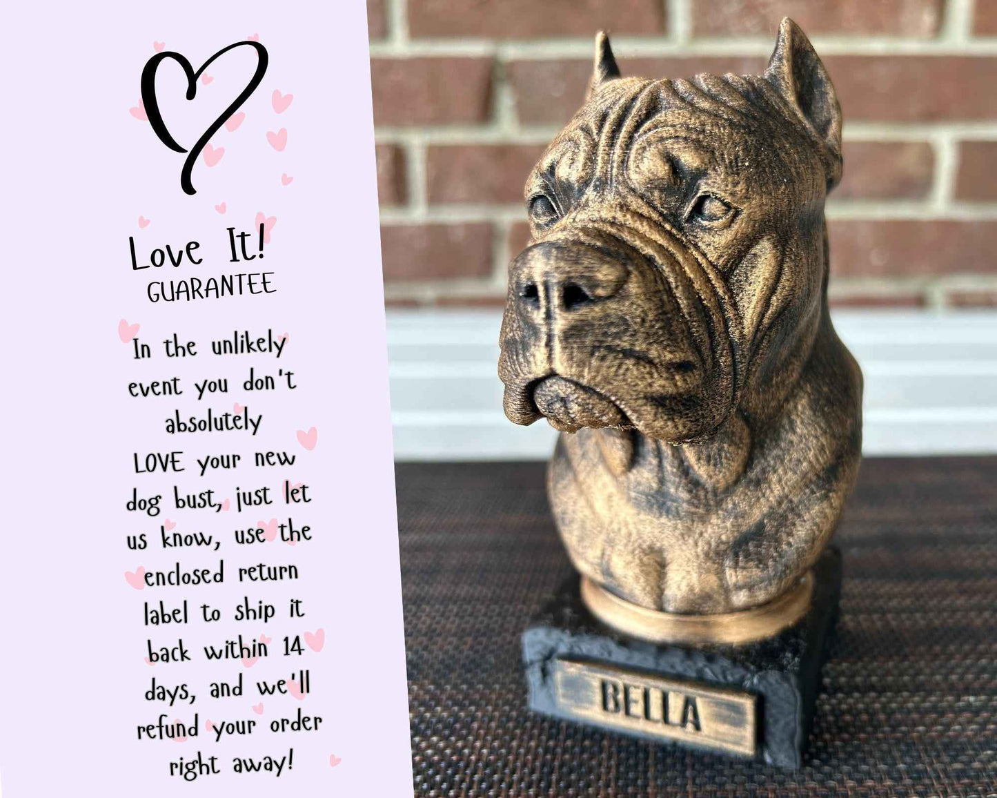 Cane Corso Bust - Hand-Painted, Customizable, 3D Printed