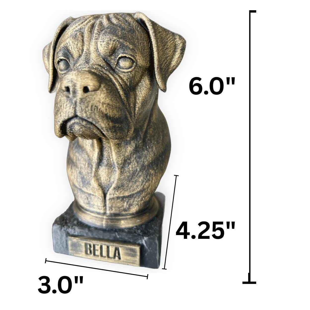 Boxer Bust - Hand-Painted, Customizable, 3D Printed