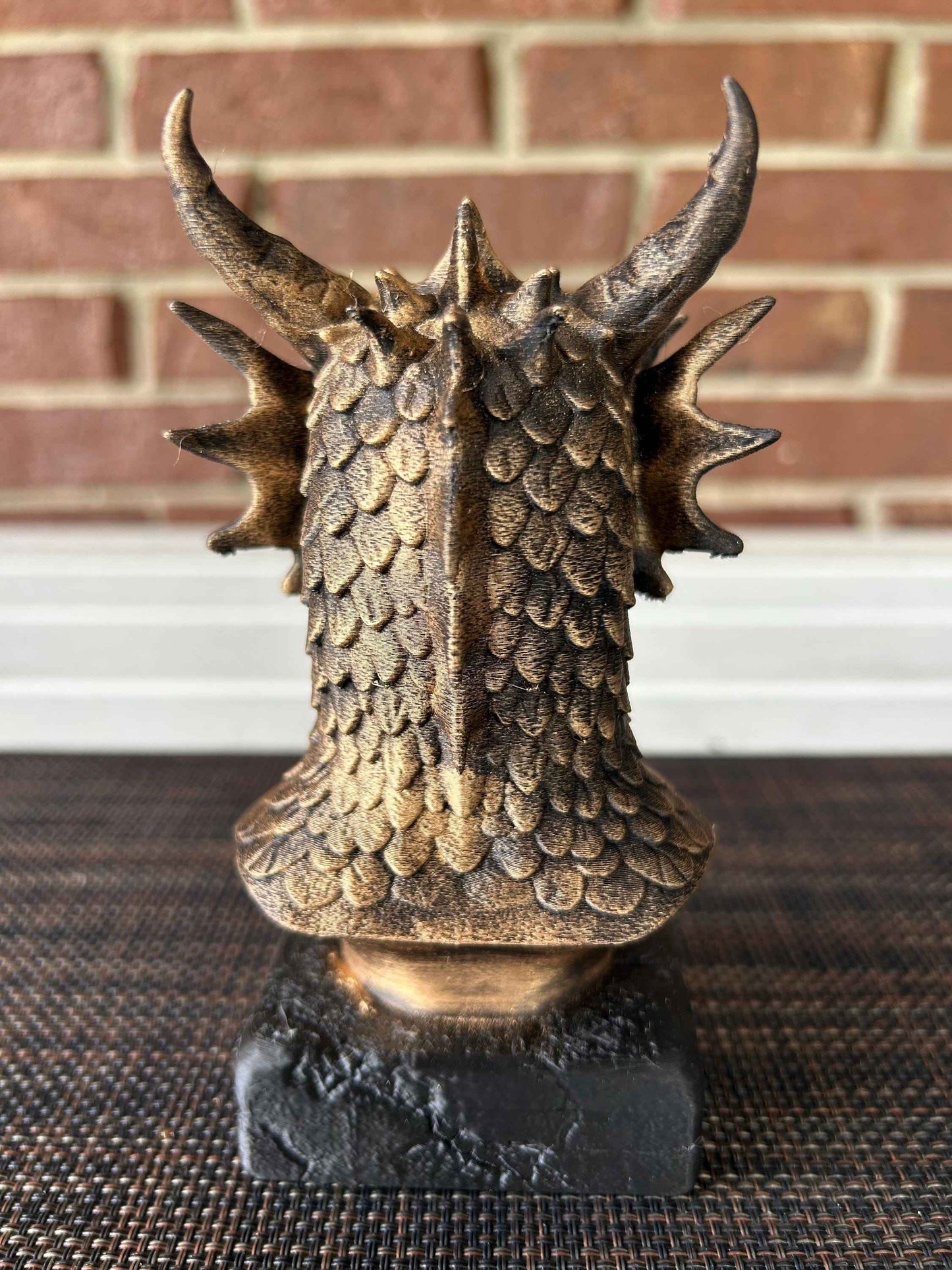 Fire Dragon Bust - Hand-Painted, Customizable, 3D Printed