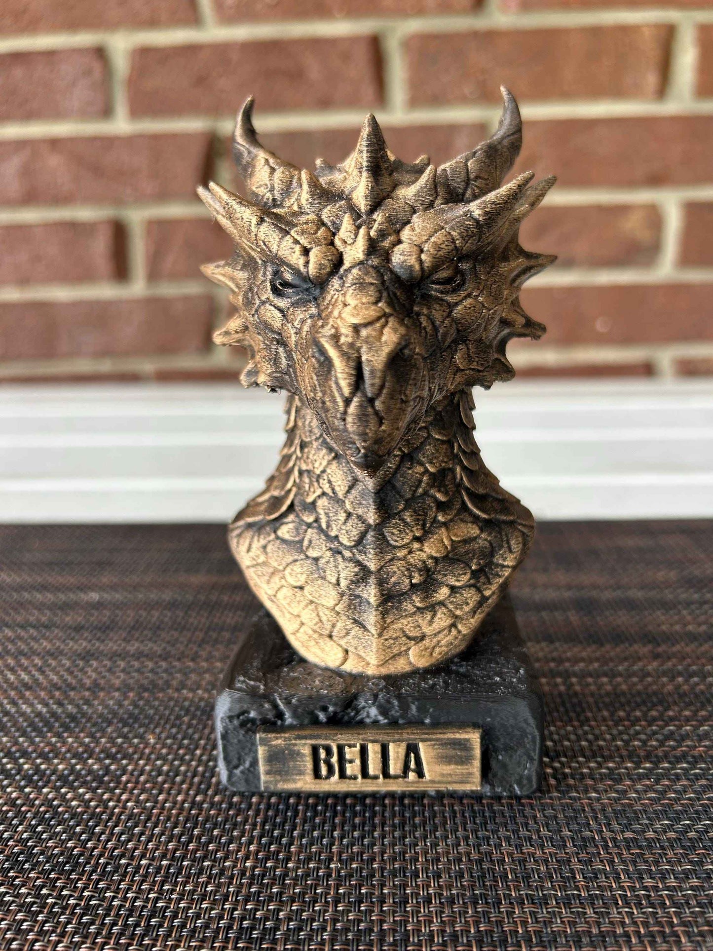 Fire Dragon Bust - Hand-Painted, Customizable, 3D Printed
