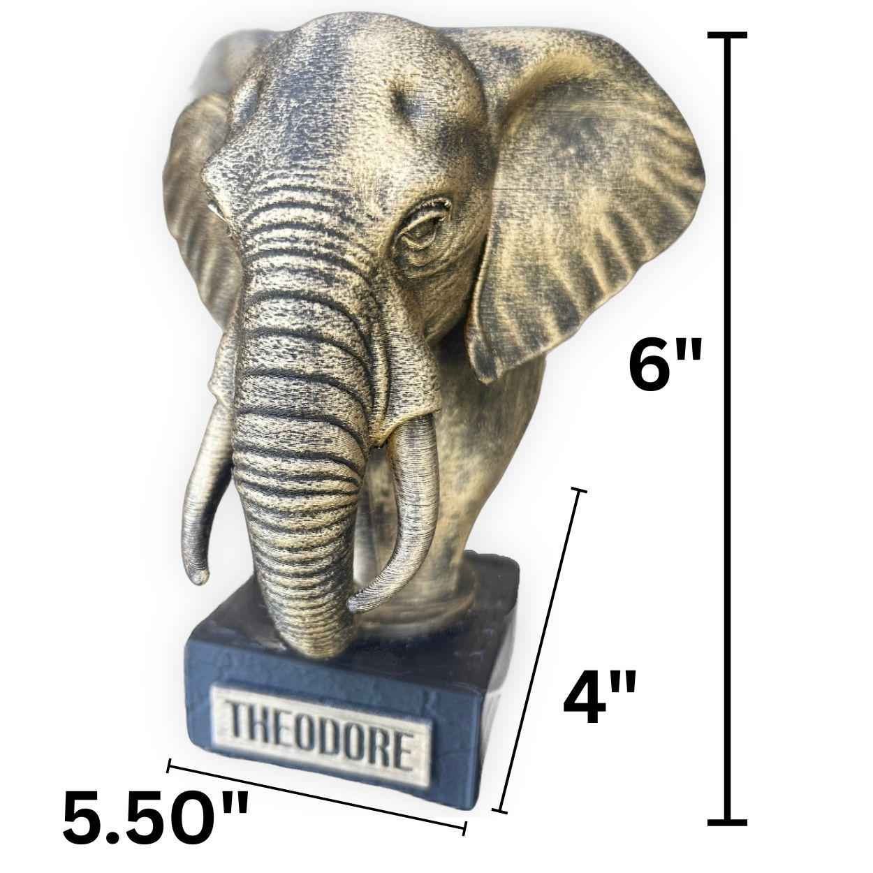 Elephant Bust - Hand-Painted, Customizable, 3D Printed
