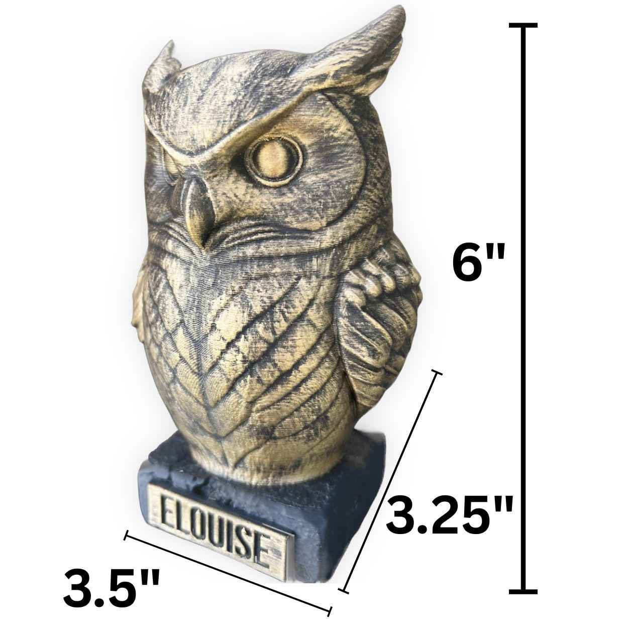 Owl Bust - Hand-Painted, Customizable, 3D Printed