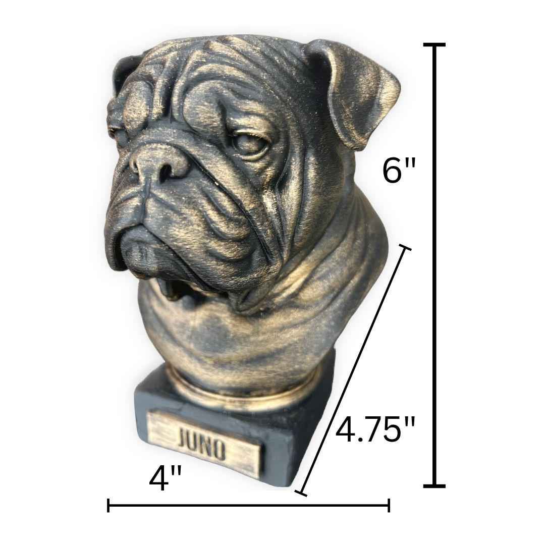 English Bulldog Bust - Hand-Painted, Customizable, 3D Printed