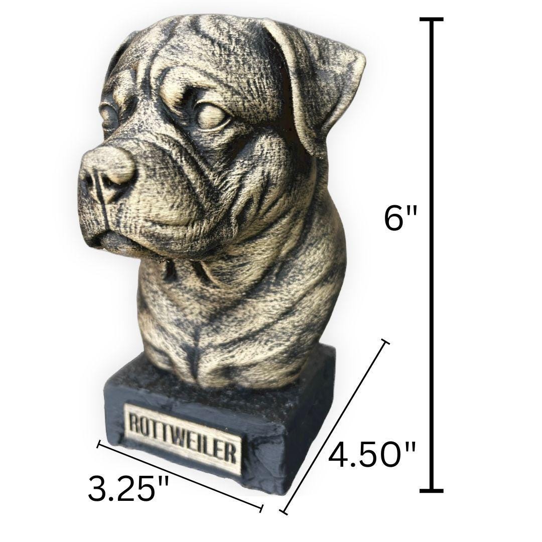Rottweiler Bust - Hand-Painted, Customizable, 3D Printed
