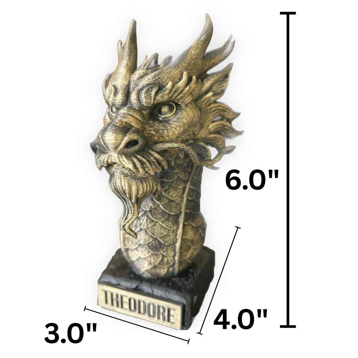 Chinese Dragon Bust - Hand-Painted, Customizable, 3D Printed