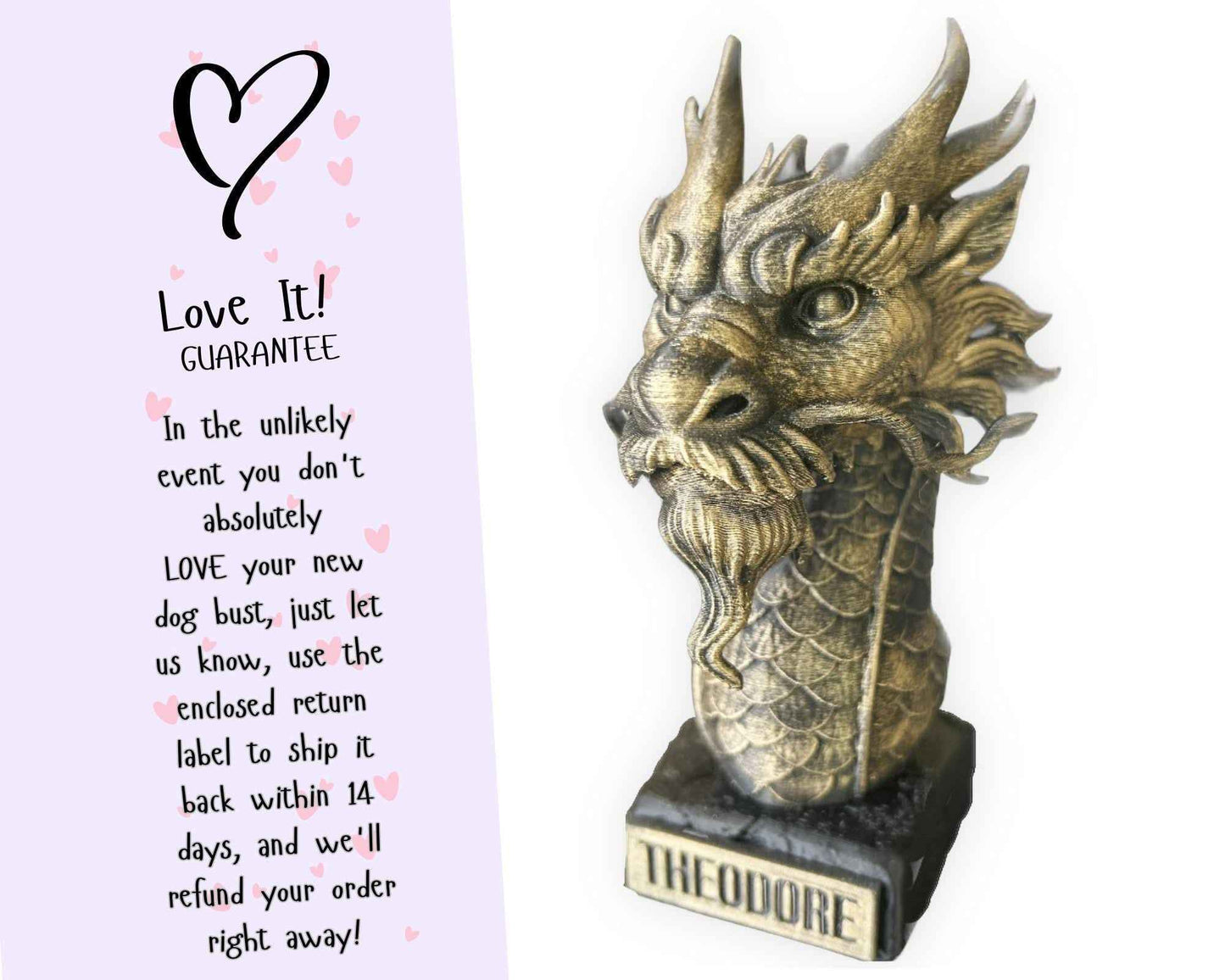 Chinese Dragon Bust - Hand-Painted, Customizable, 3D Printed