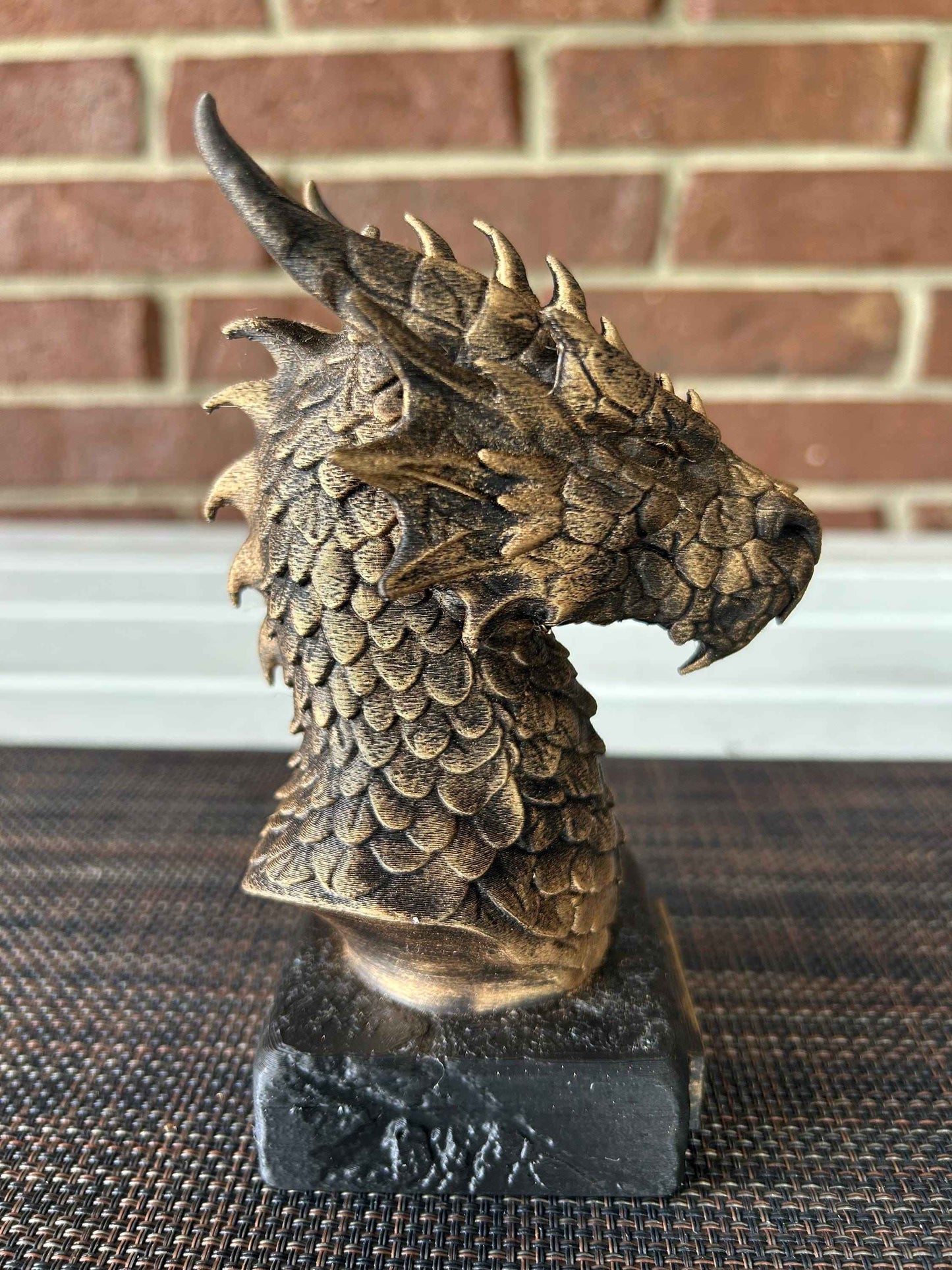 Fire Dragon Bust - Hand-Painted, Customizable, 3D Printed