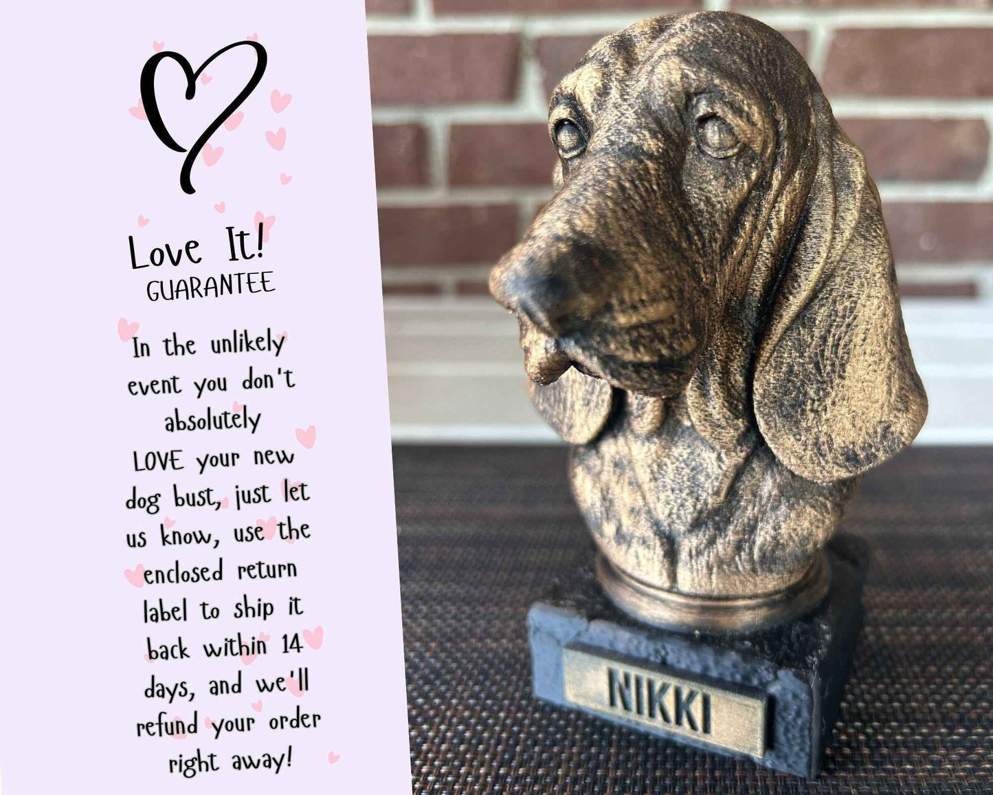 Basset Hound - Hand-Painted, Customizable, 3D Printed