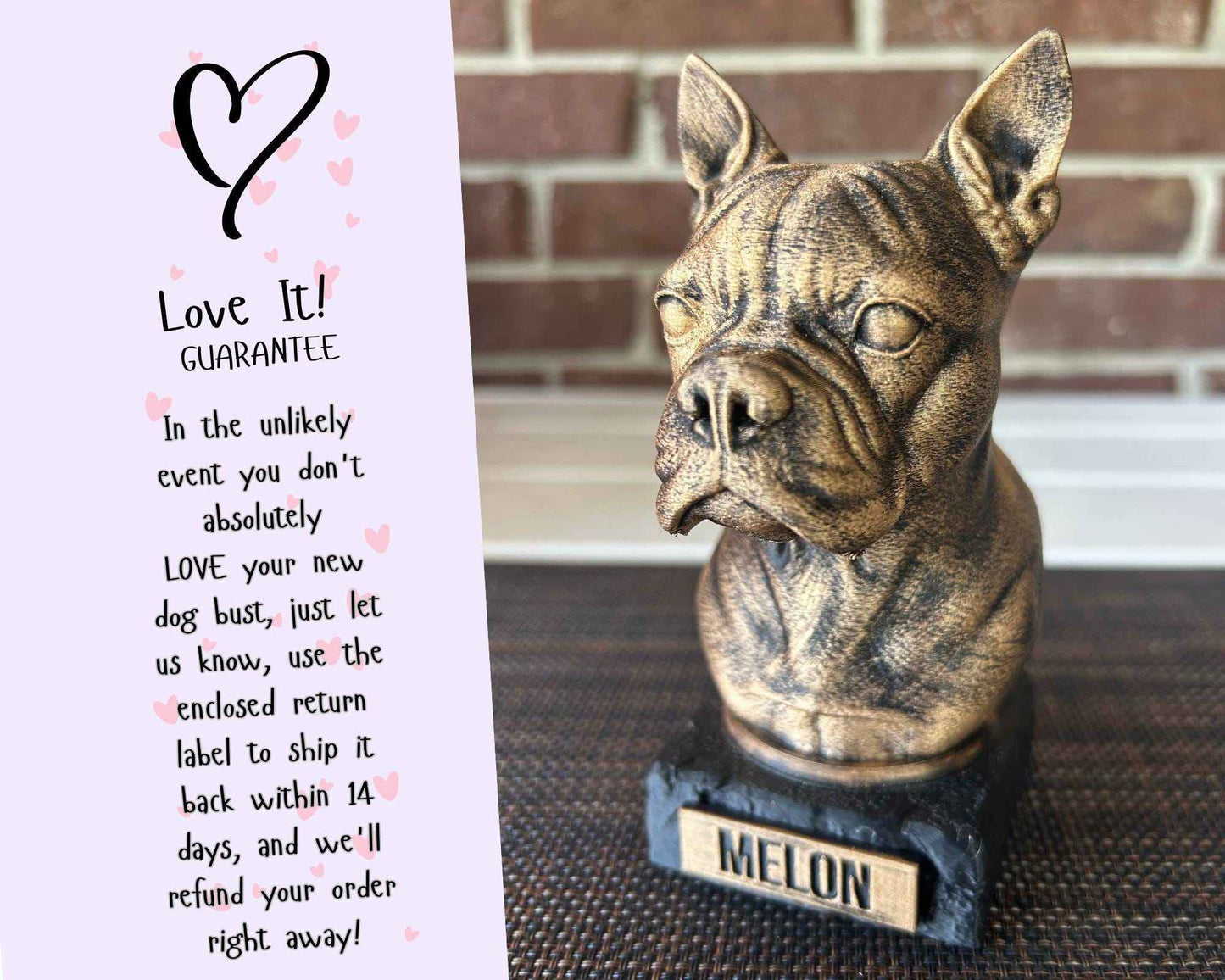 Boston Terrier - Hand-Painted, Customizable, 3D Printed