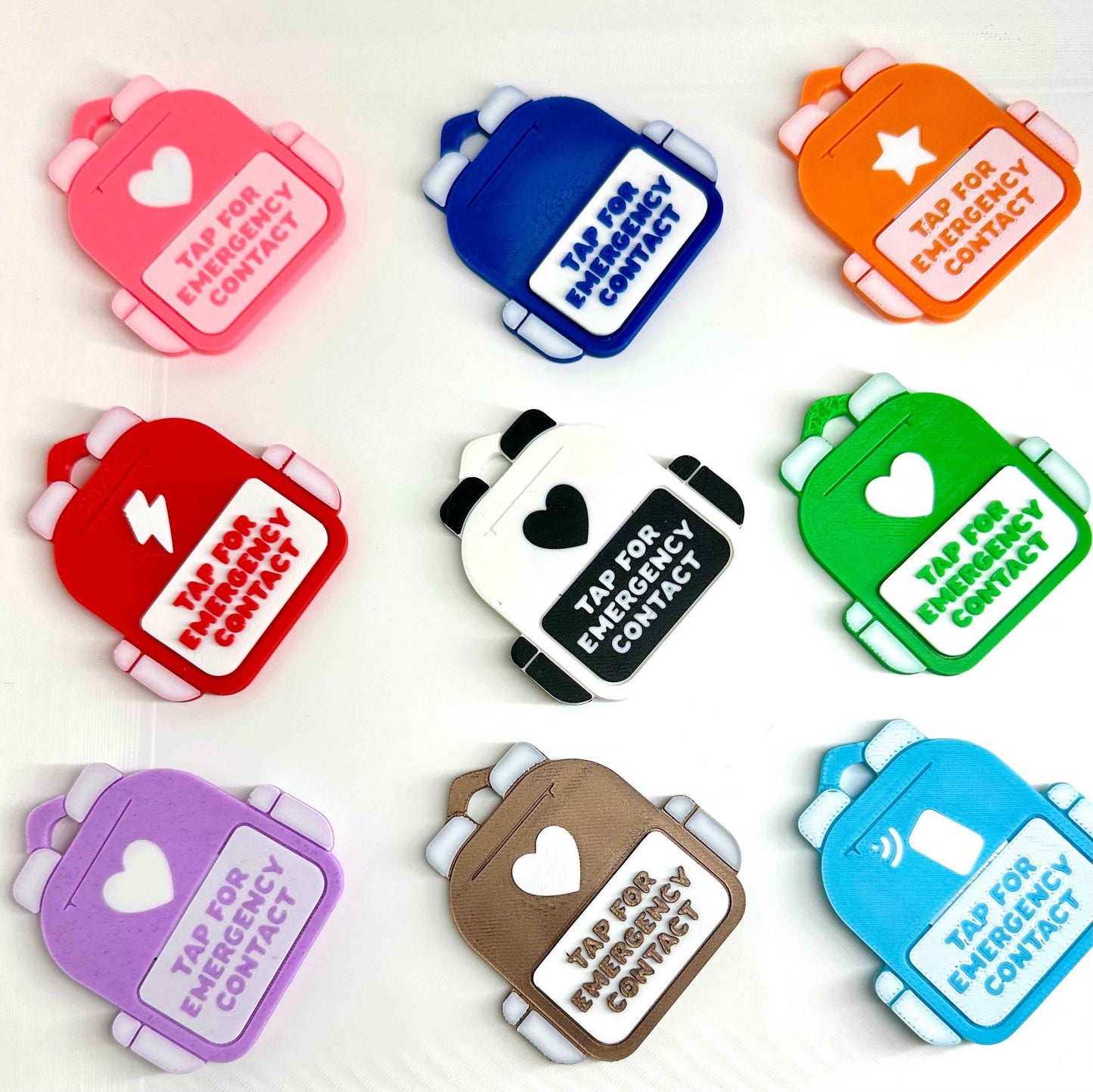 Emergency Contact Backpack Tag | NFC Backpack Tag | Double Sided | Waterproof | NFC Keychain | Tap To Call Tag