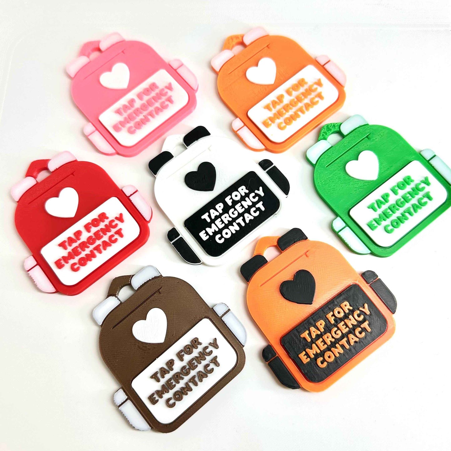 Emergency Contact Backpack Tag | NFC Backpack Tag | Double Sided | Waterproof | NFC Keychain | Tap To Call Tag