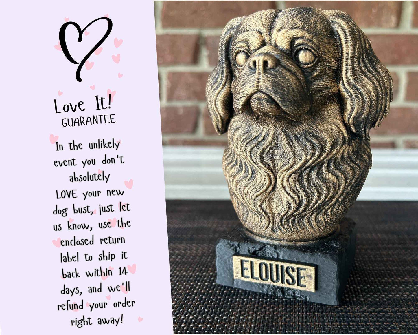 Pekingese - Hand-Painted, Customizable, 3D Printed