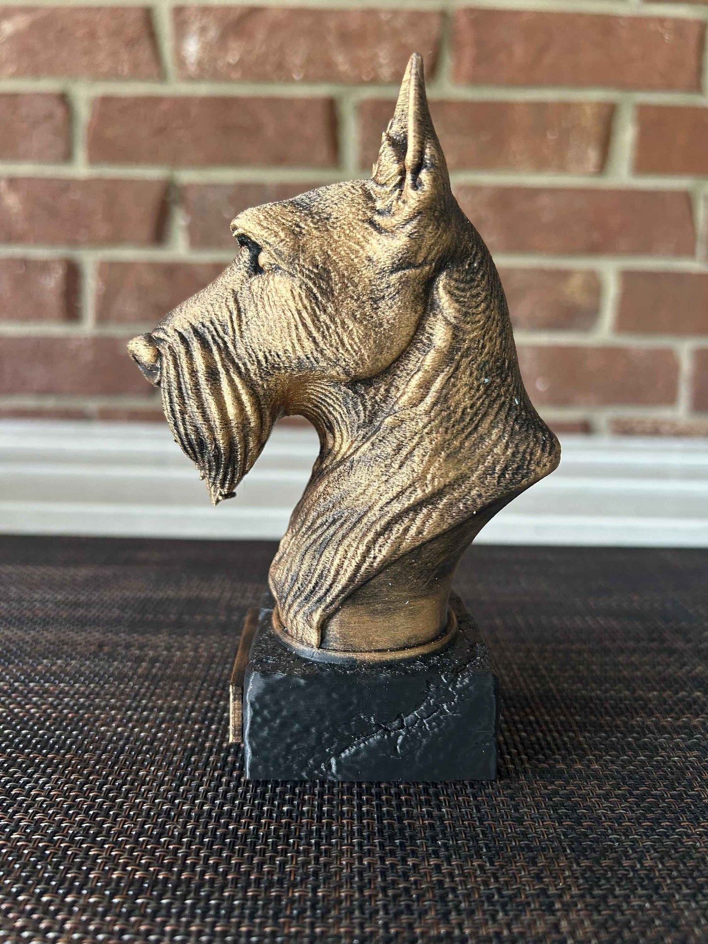 Schnauzer- Hand-Painted, Customizable, 3D Printed, Pet Memorial