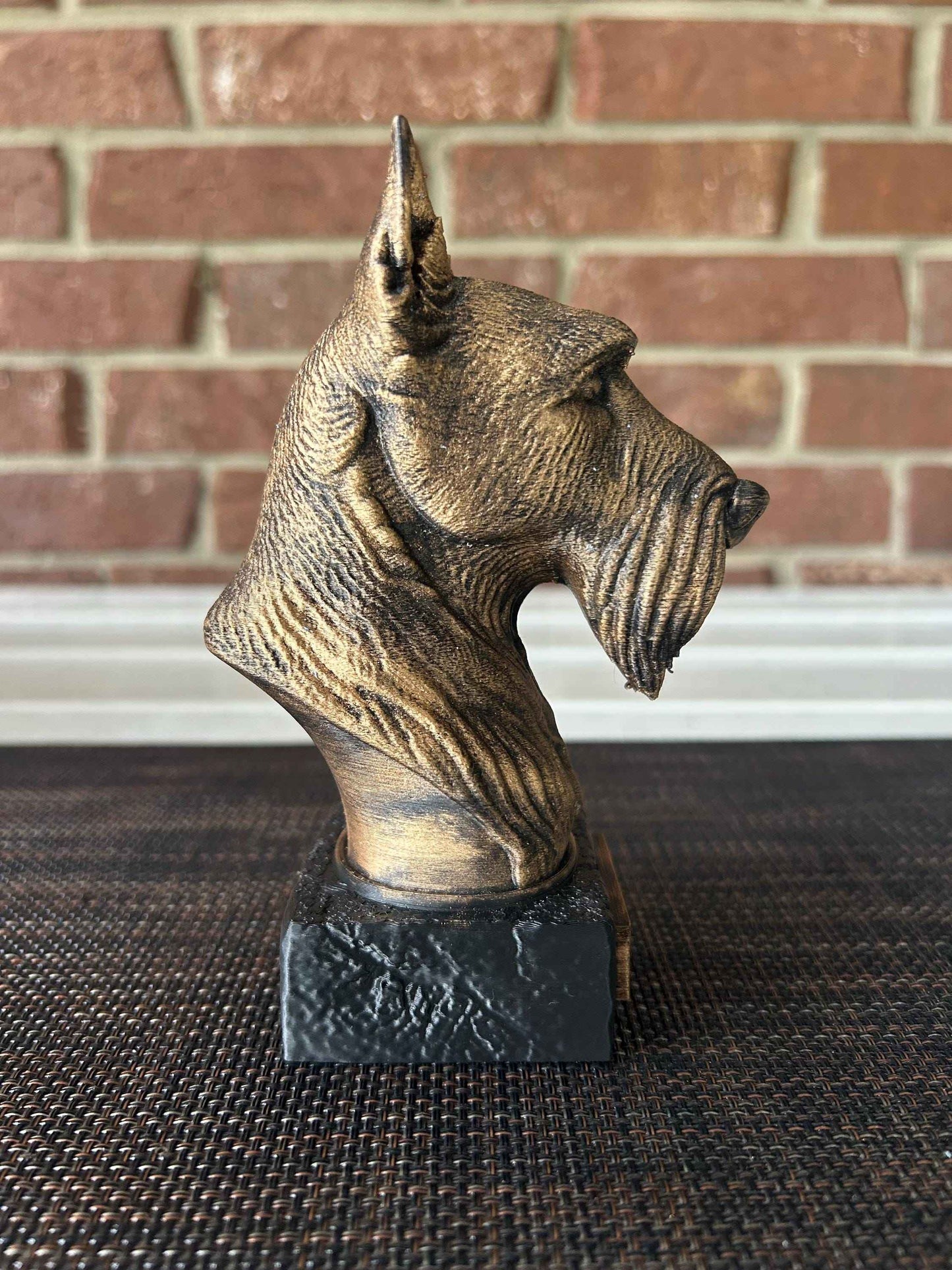 Schnauzer- Hand-Painted, Customizable, 3D Printed, Pet Memorial