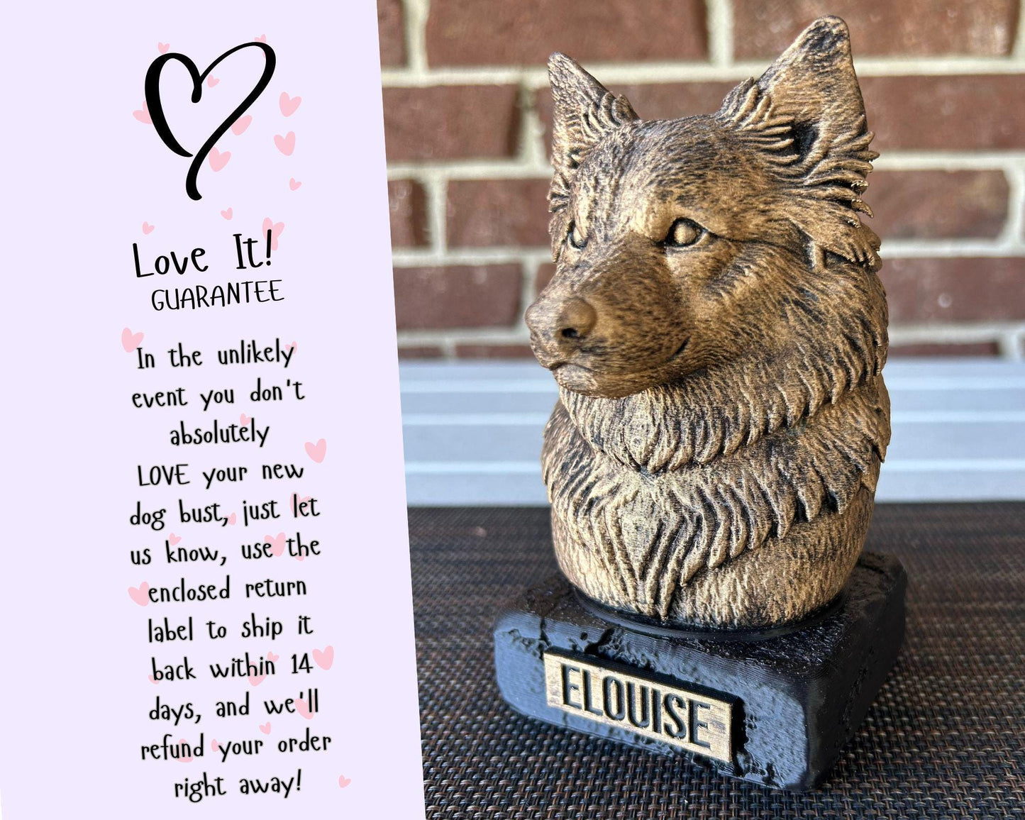 Icelandic Sheepdog Bust - Hand-Painted, Customizable, 3D Printed