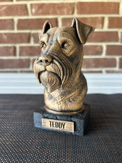Schnauzer- Hand-Painted, Customizable, 3D Printed, Pet Memorial