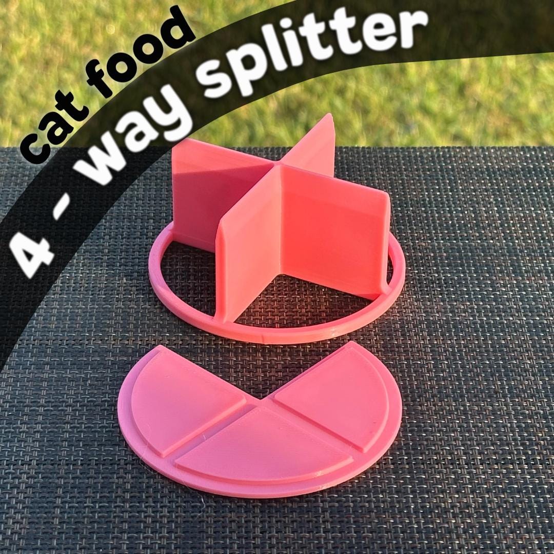 Cat Food Splitter, 4 way cutter, Pet Food Cutter, Divider, Fourths, Easy to Clean, Taffy Cutter, Four Way Splitter