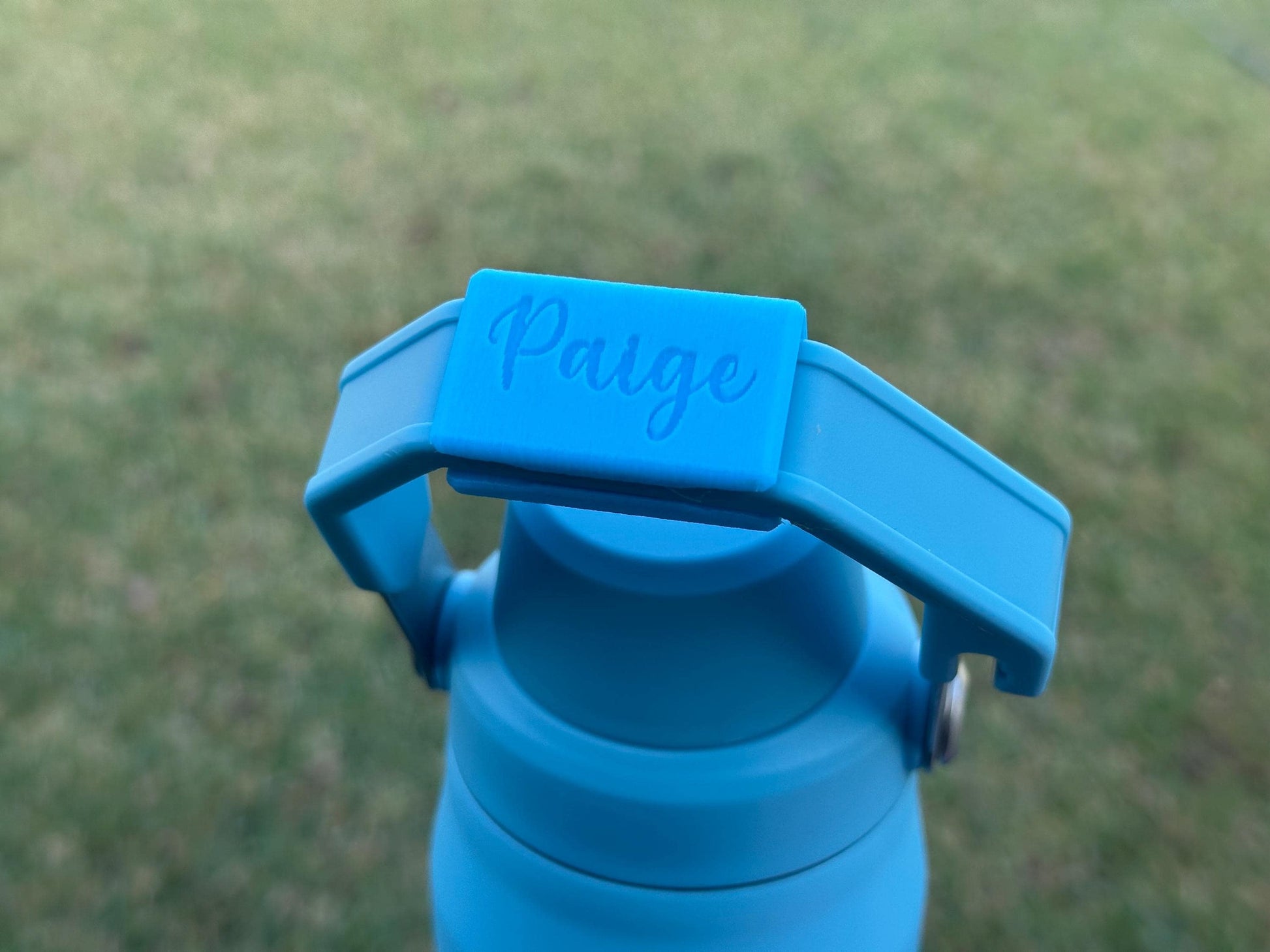 3 Sided Name Plate for Stanley Tumbler Handle, IceFlow 24 oz or 36 oz Screw Cap Tumbler Handle Name Tag, Must have movable handle as shown