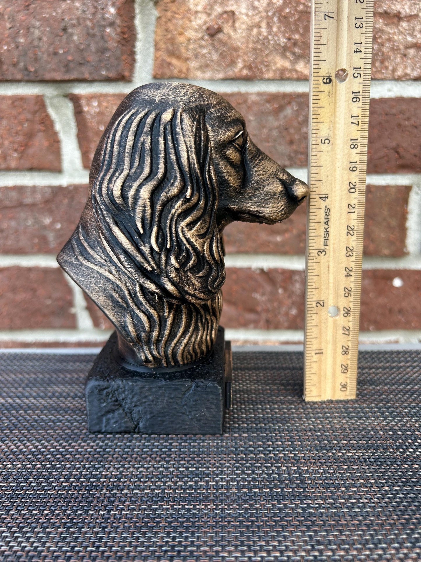 Long haired Dachshund Bust - Hand-Painted, Customizable, 3D Printed