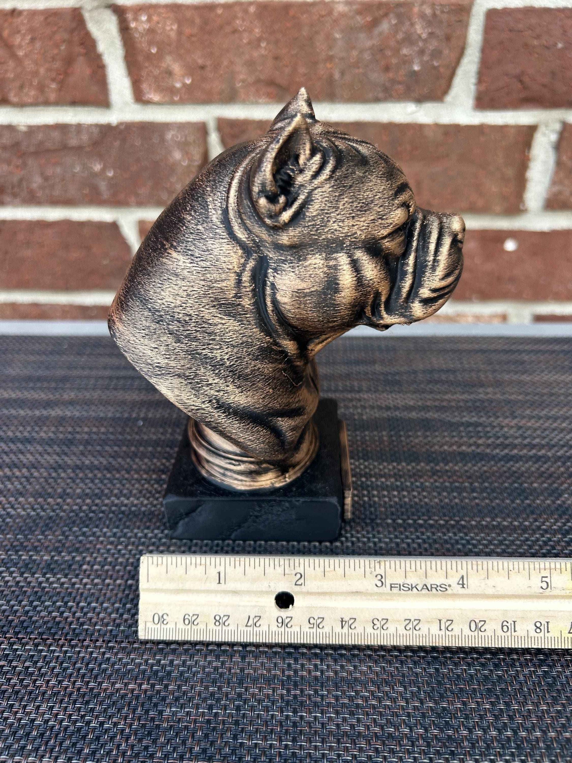 American Bully Bust  - Hand-Painted, Customizable, 3D Printed