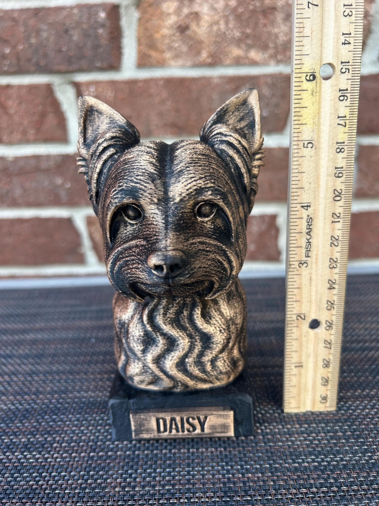 Yorkie Bust - Hand-Painted, Customizable, 3D Printed