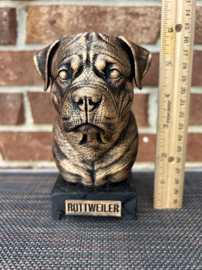 Rottweiler Bust - Hand-Painted, Customizable, 3D Printed