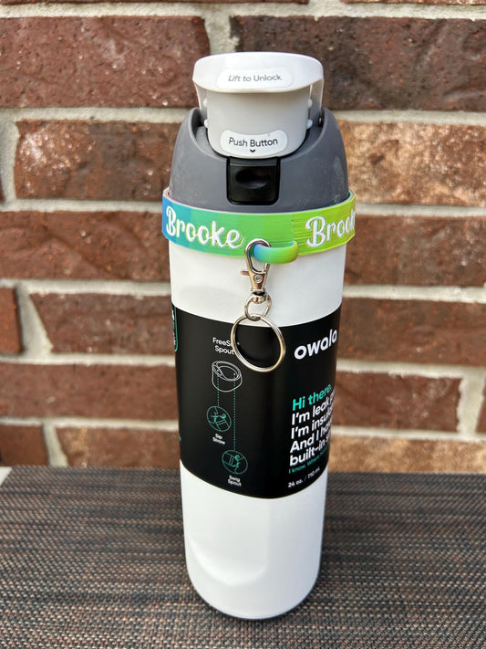 Name Ring for Owala water bottle with keychain - FreeSip Spout 32 oz or 24 oz